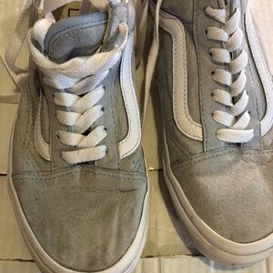 Gray and White High-Top Sneakers